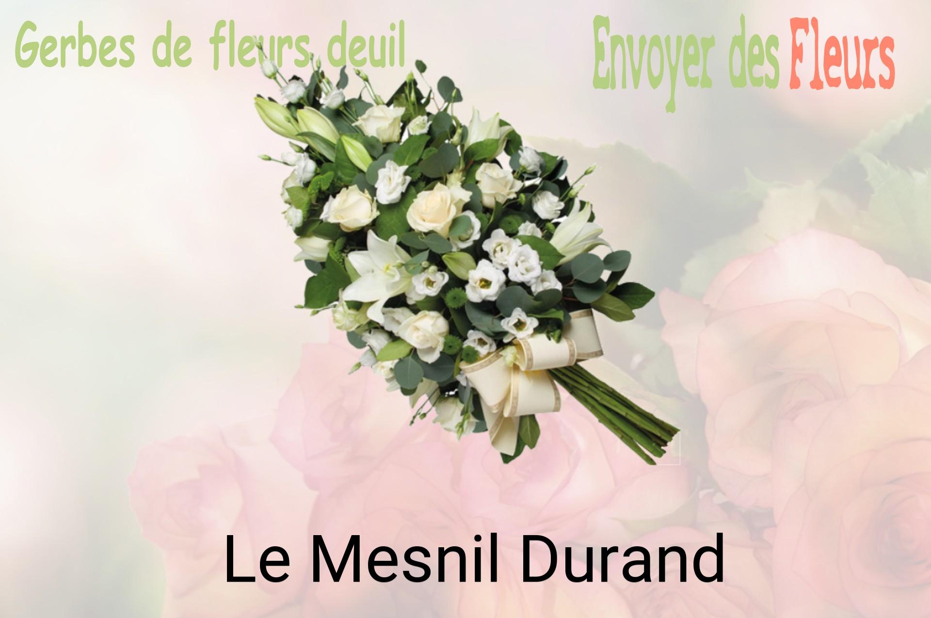 Gerbe de fleurs de deuil livrée à Le Mesnil-Durand
